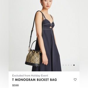 Tory Burch T Monogram Chenille Bucket Bag